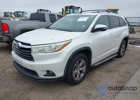 2015 Toyota Highlander Xle V6 from USA, damaged, VIN 5TDKKRFH4FS076220